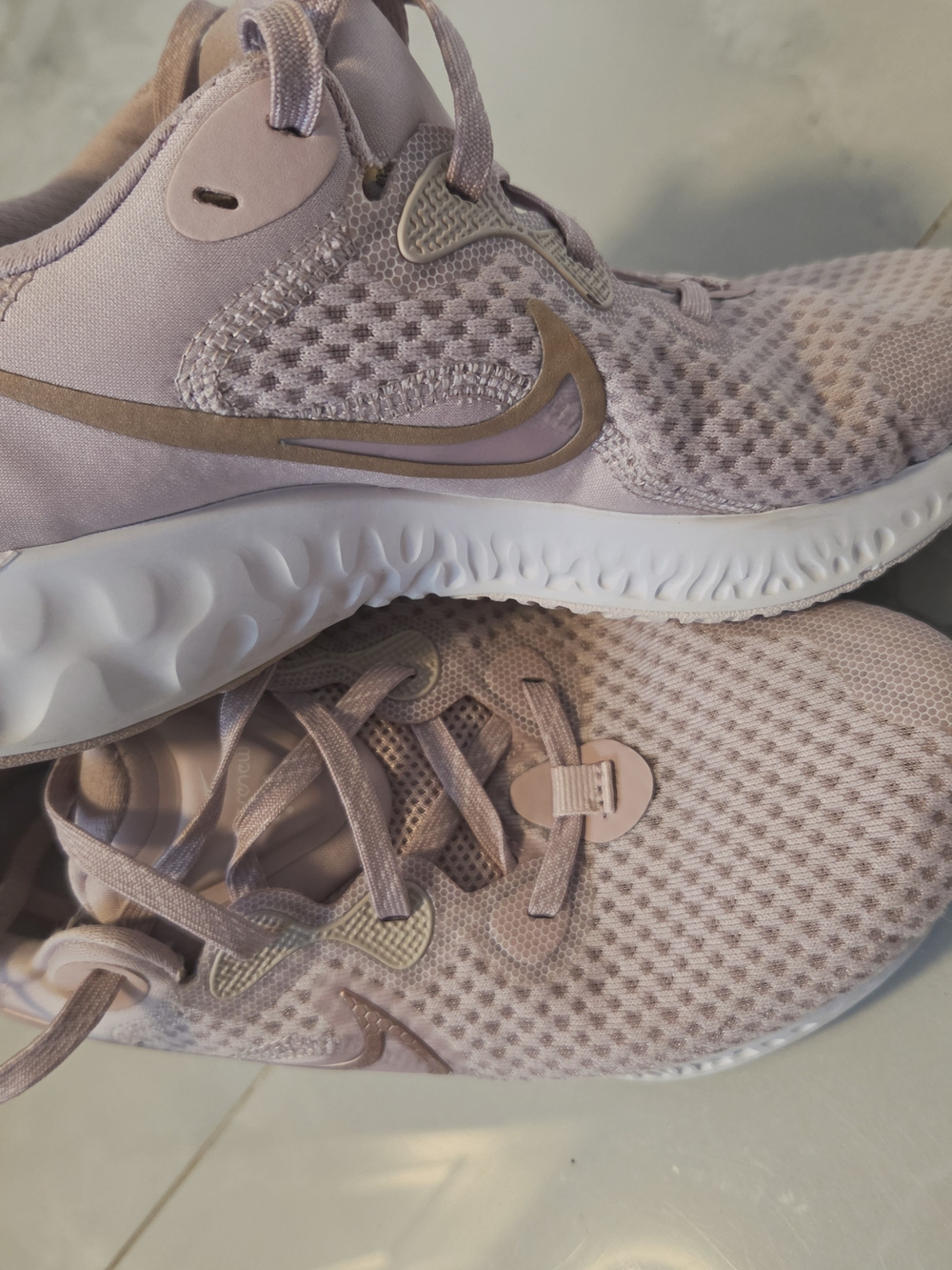 Nike Women's Running Shoes - Dusty Pink with White Sole